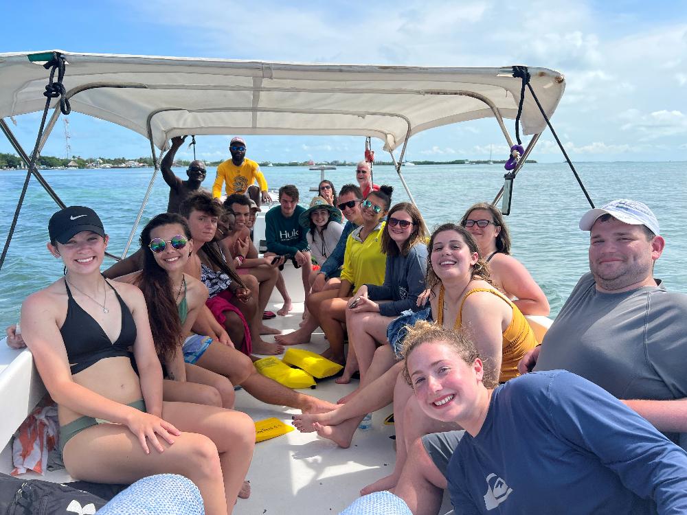 Students on boat